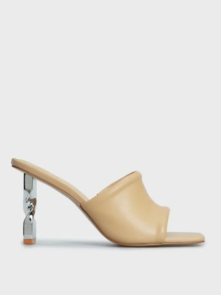 Кожаные мюли Prpy бежевые