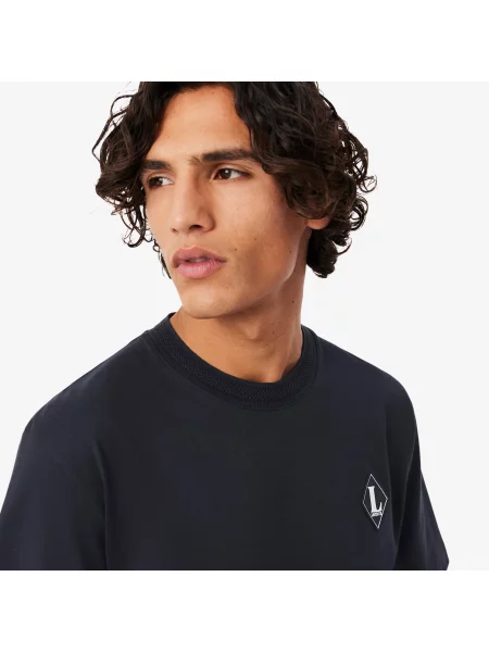 Lacoste T-Shirt Z Okrągłym Dekoltem Classic Fit Ciemnoszary szary