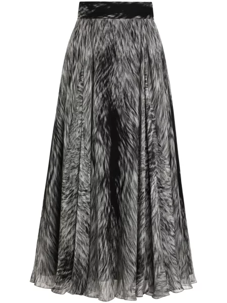 Fustă midi Dolce & Gabbana cu imagine până la genunchi gri