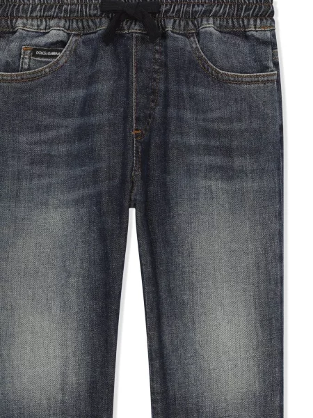 Jeansy straight leg dziecięce Dolce And Gabbana niebieskie