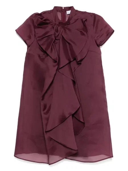 Mała sukienka mini Viktor & Rolf z kokardką garniturowa fioletowa