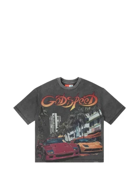 Tricou Godspeed cu imagine gri