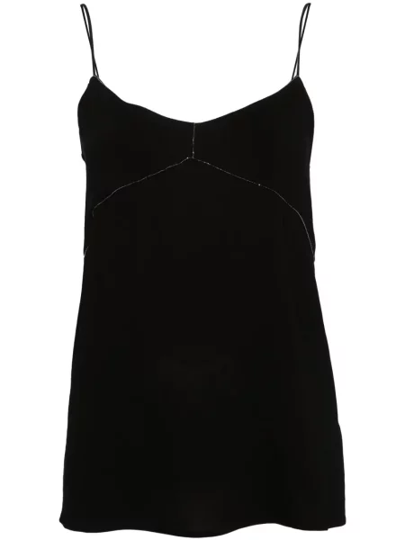 Podkoszulka Fabiana Filippi z krepy z koralikami czarna