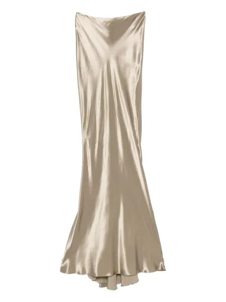 Maxi fusta maxi The Andamane din satin auriu