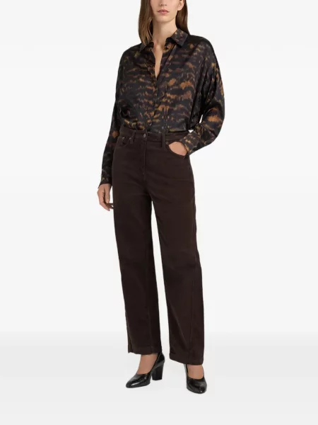 Pantaloni Momoni de catifea maro