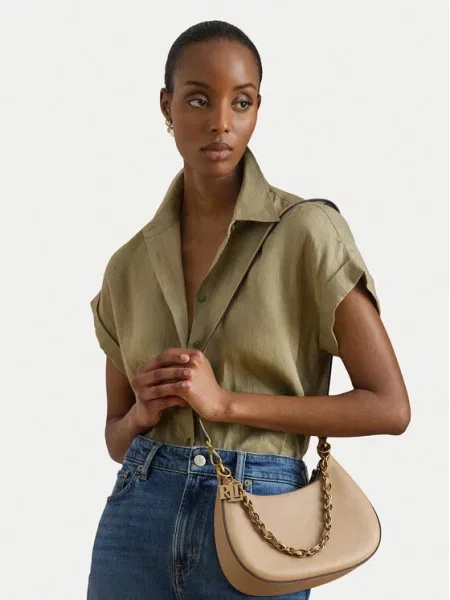 Lauren Ralph Lauren Torba za čez ramo svetlo rjava bež
