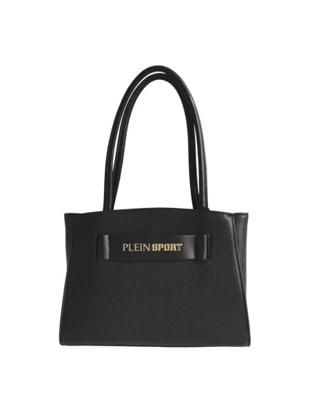Lniana shopperka Plein Sport biznesowa czarna