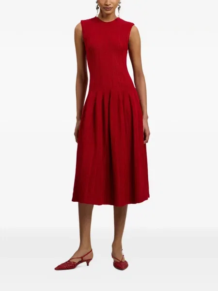 Rochie midi Ralph Lauren Collection tricotate roșu