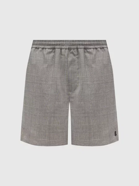 Шорти з вовни у віндзорську клітинку Balmain сірі
