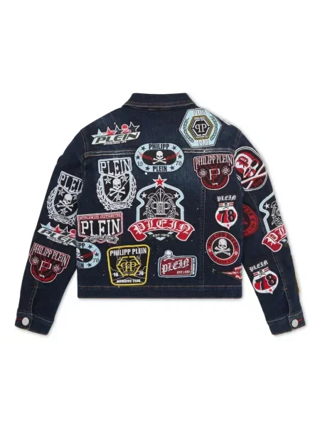 Kurtka jeansowa dziecięca Philipp Plein niebieska