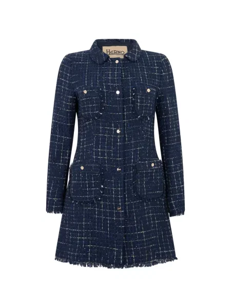 Palton Herno din tweed albastru