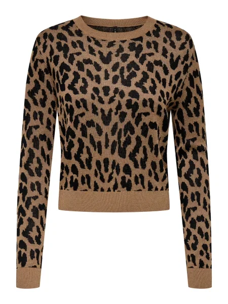 ONLY Pulover ONLVIENNA maro caramel negru