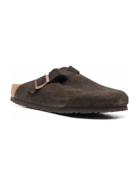 Klapki Birkenstock skórzane brązowe