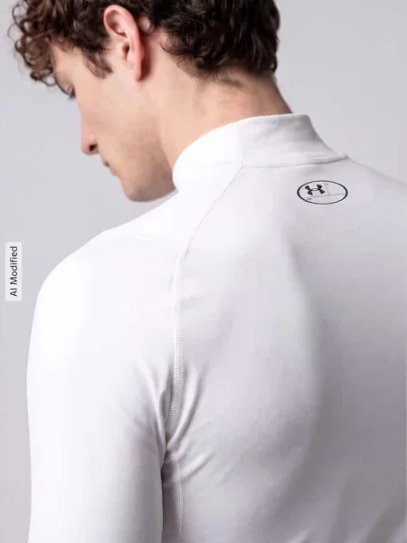 Longsleeve treningowy Under Armour Comp Mock UA Armour white/black biała