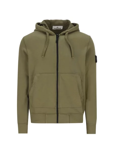 Hanorac cu glugă Stone Island cu strasuri verde