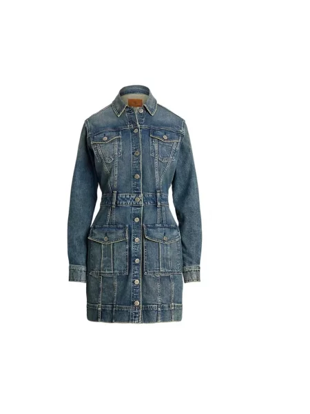 Lauren Ralph Lauren sukienka midi prosta niebieski