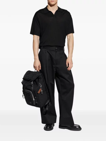 Scurt tricou polo Frame tricotate negru