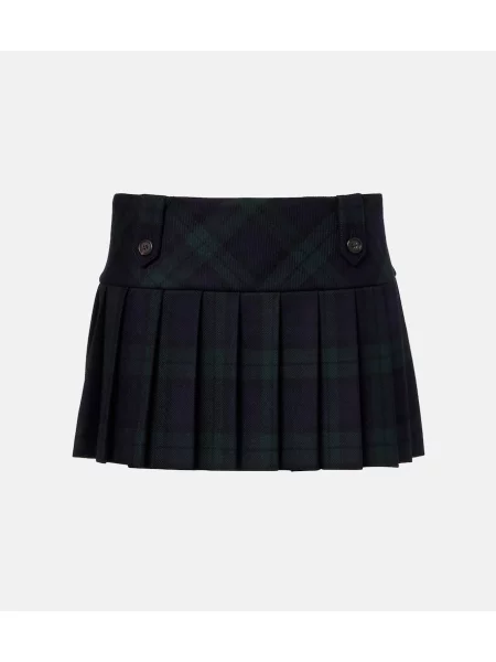 Gyapjú kockás szoknya Miu Miu