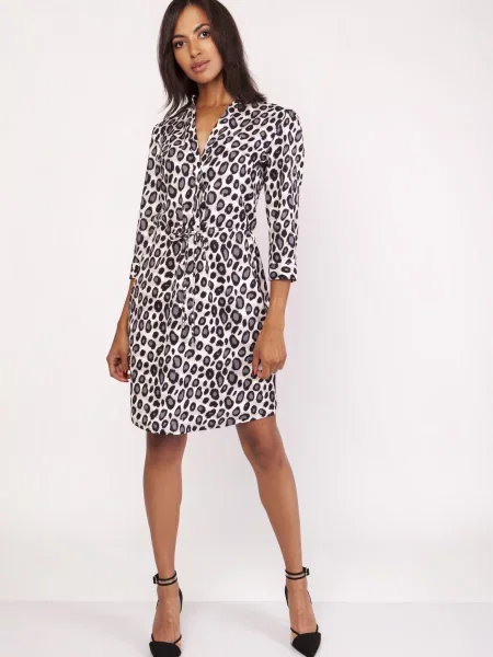 Rochie Lanti cu imprimeu animal print maro