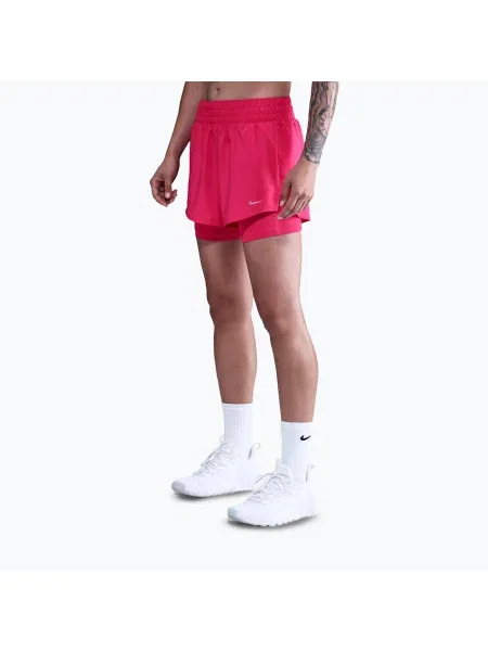 Pantaloni scurți pentru femei Nike One Dri-Fit High-Waisted 3" Rush Pink roz