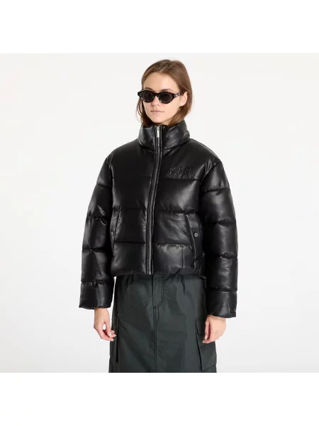 Bunda Karl Kani Serif Crop PU Puffer Jacket Black L černá