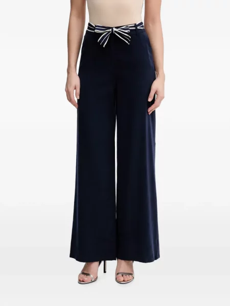 Cu centură pantaloni Benetton cu dungi albastru