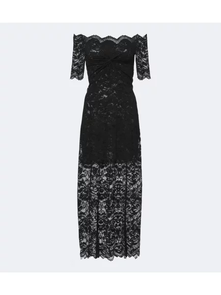 Rochie midi Rabanne din dantelă negru