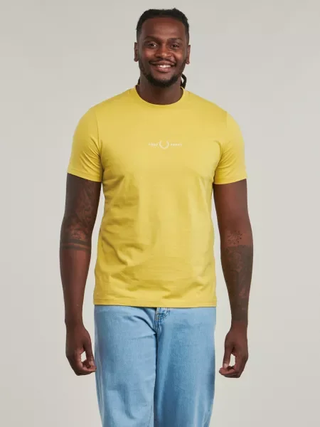 Tričko Fred Perry s výšivkou žltá