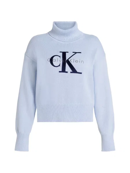 Calvin Klein Jeans Pulover bleumarin / albastru deschis / argintiu gri