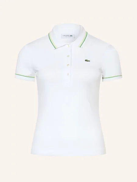 Lacoste Jerseyové Polo Tričko / světle zelená / zelená bílá