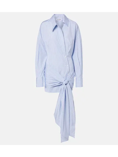 Rochie tip cămașă The Attico cu dungi de costum albastru