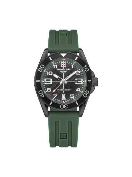 Lniany zegarek Swiss Alpine Military zielony