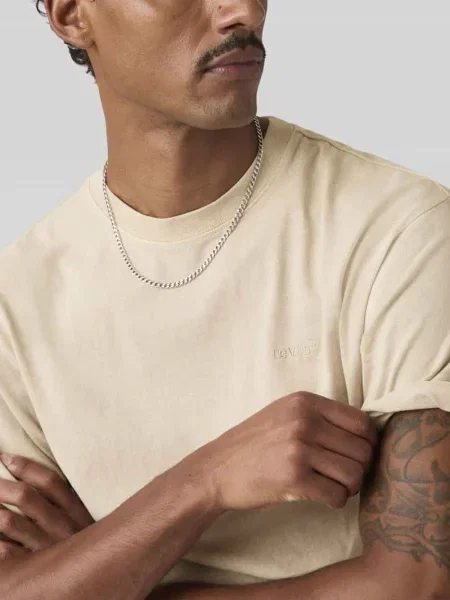 Damski t-shirt o kroju regular fit z bawełny Levi's beżowa