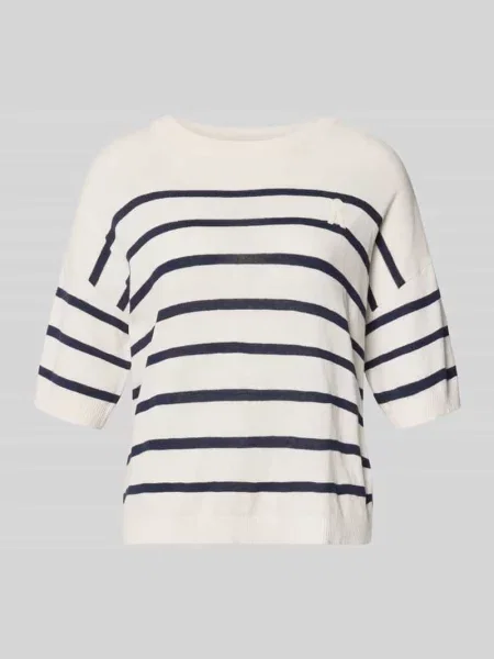 Sweter z mieszanki lnu o kroju relaxed fit model STRIPE' Armedangels biały