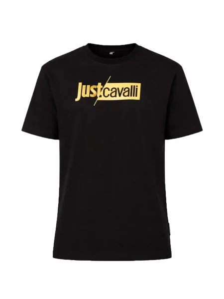 Tricou Just Cavalli cu autograf negru