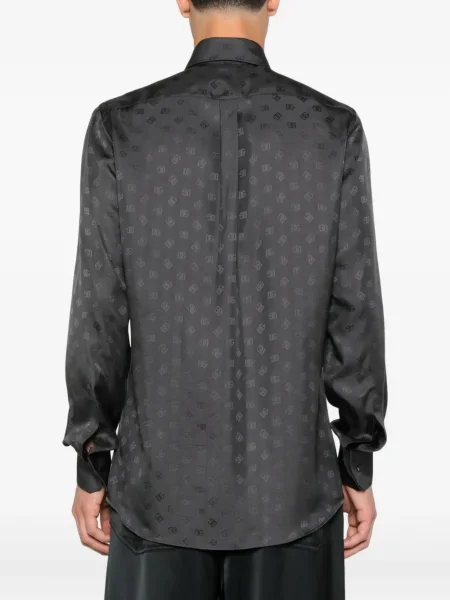 Cămașă Dolce & Gabbana de mătase gri