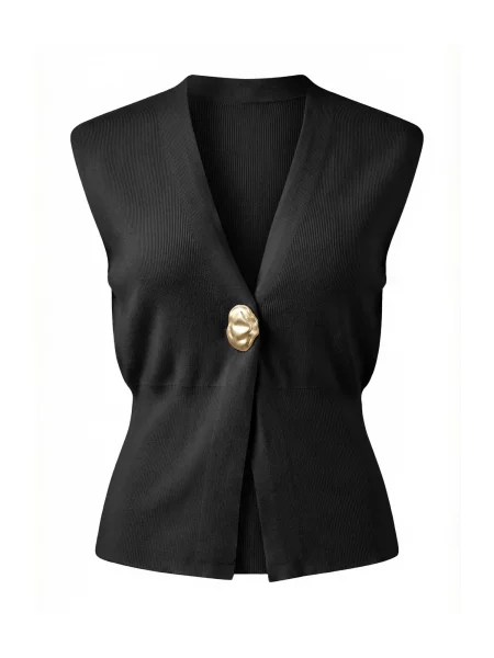 Imily Bela Vestă tricotată negru