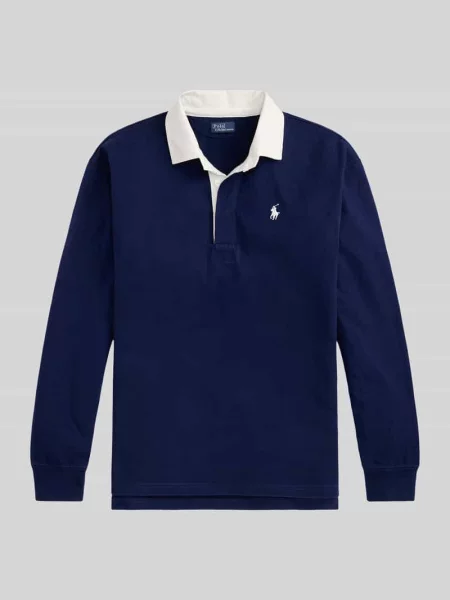 Koszulka rugby o kroju relaxed fit z czystej bawełny Polo Ralph Lauren niebieska