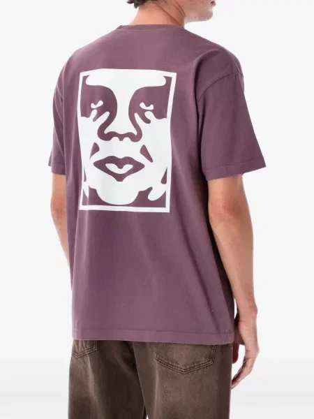 Raštuotas marškinėliai Obey violetinė