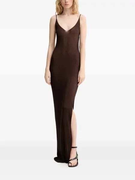 Rochie maxi Gestuz tricotate maro