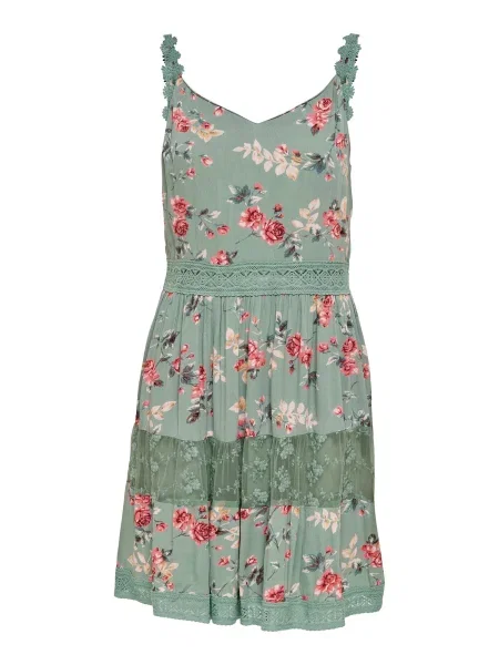 ONLY Rochie de vară Karmen Anne verde pastel / verde smarald / crem nisipiu roșu