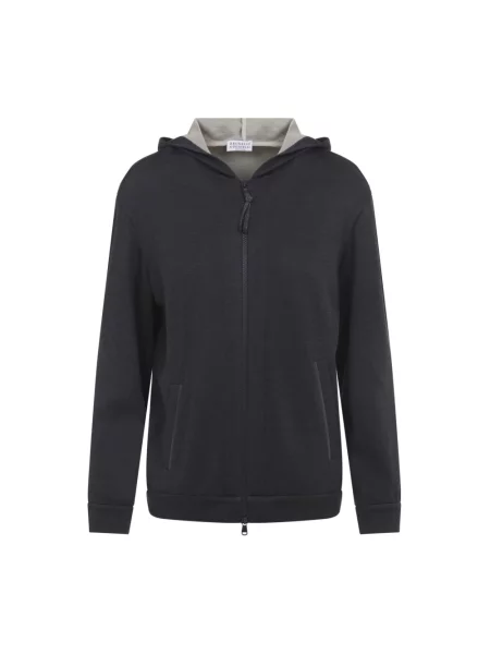 Bluza z kapturem Brunello Cucinelli szara