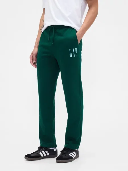 Pantaloni sport Gap cu autograf verde
