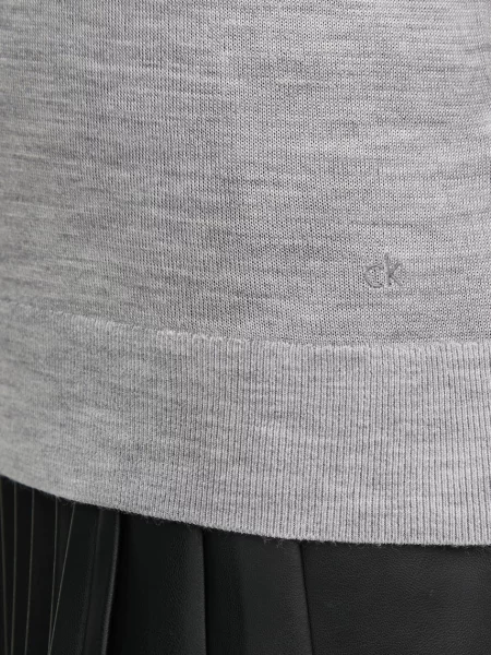 Calvin Klein gyapjúkeverék pulóver szürke