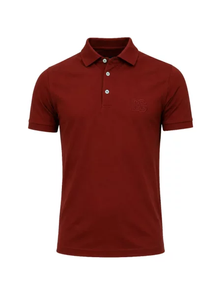 Tricou polo Dolce & Gabbana cu broderie roșu