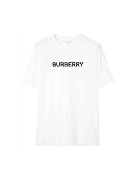 Koszulka Burberry z logo ze sznurkiem klasyczna biała