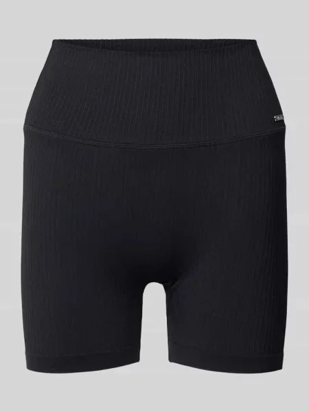 Kolarki midi z wysokim stanem squat proof Ribbed Seamless czarne
