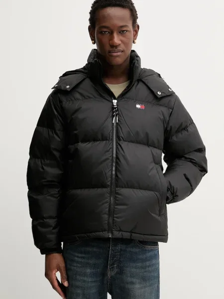 Tommy Jeans geacă cu puf pentru bărbați negru
