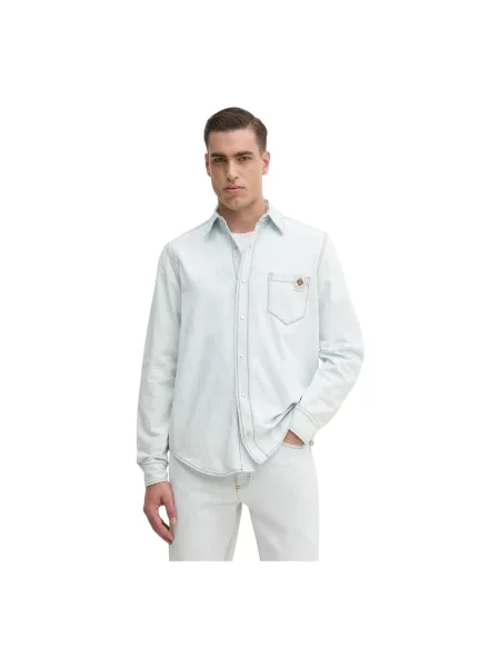 Bally koszula jeansowa regular z kołnierzykiem klasycznym niebieski