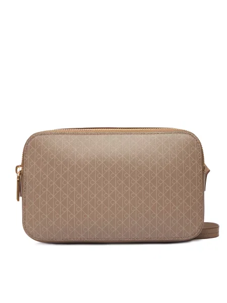 Calvin Klein Τσάντα Emblem Aop Elongated Camera Bag μπεζ
